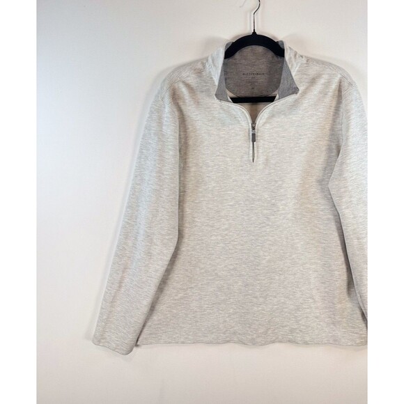Mizzen Main Mens Sweater Gray KPI Quarter Zip Performance Pullover Stretch Large - Picture 5 of 10